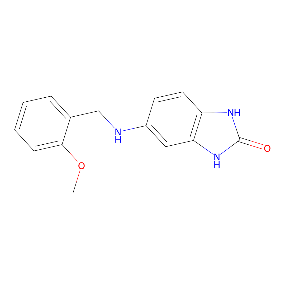 5-{[(2-methoxyphenyl)methyl]amino}-2,3-dihydro-1H-1,3-benzodiazol-2-one molecular structure, CAS 861408-09-5