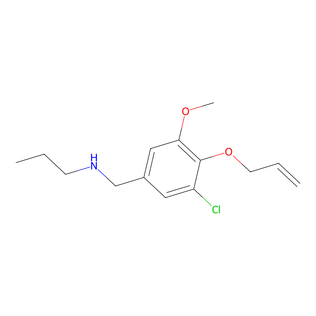 3-Chloro-5-methoxy-4-(2-propen-1-yloxy)-N-propylbenzenemethanamine molecular structure, CAS 861408-37-9
