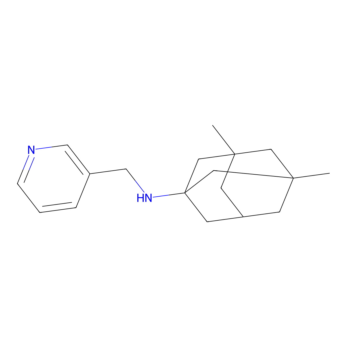 N-(3,5-dimethyl-1-adamantyl)-N-(3-pyridinylmethyl)amine molecular structure, CAS 861408-85-7