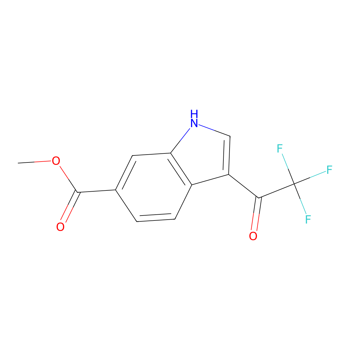 methyl 3-(trifluoroacetyl)-1H-indole-6-carboxylate molecular structure, CAS 861408-97-1