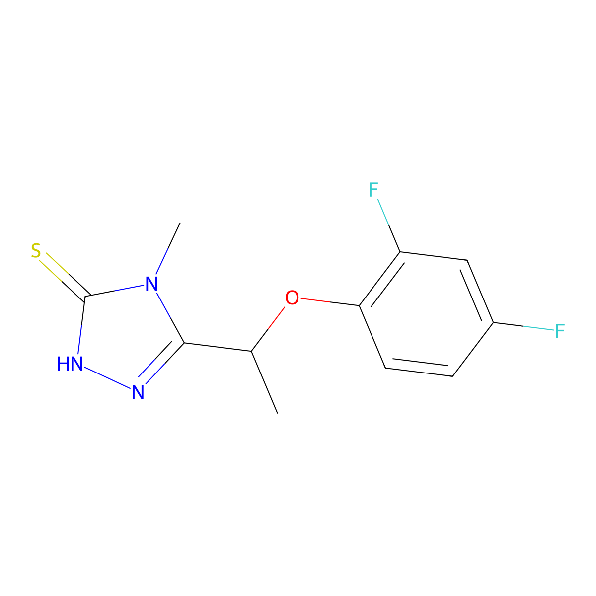 5-[1-(2,4-difluorophenoxy)ethyl]-4-methyl-4H-1,2,4-triazole-3-thiol molecular structure, CAS 861409-17-8