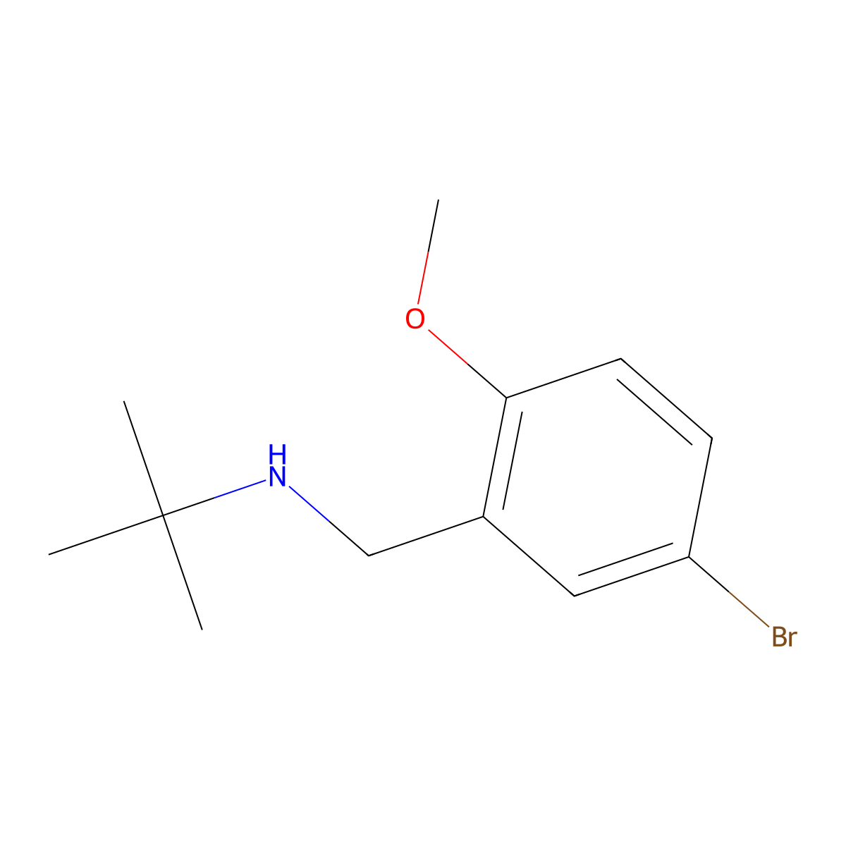 [(5-Bromo-2-methoxyphenyl)methyl](tert-butyl)amine molecular structure, CAS 861409-77-0