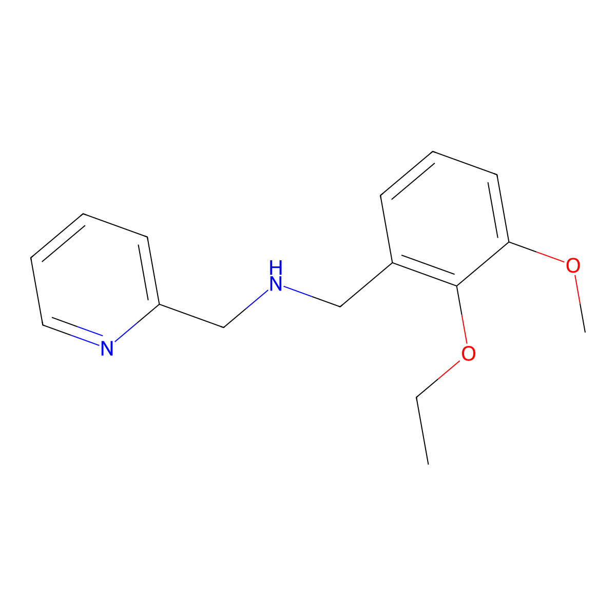 N-(2-ethoxy-3-methoxybenzyl)-1-(pyridin-2-yl)methanamine molecular structure, CAS 861409-96-3