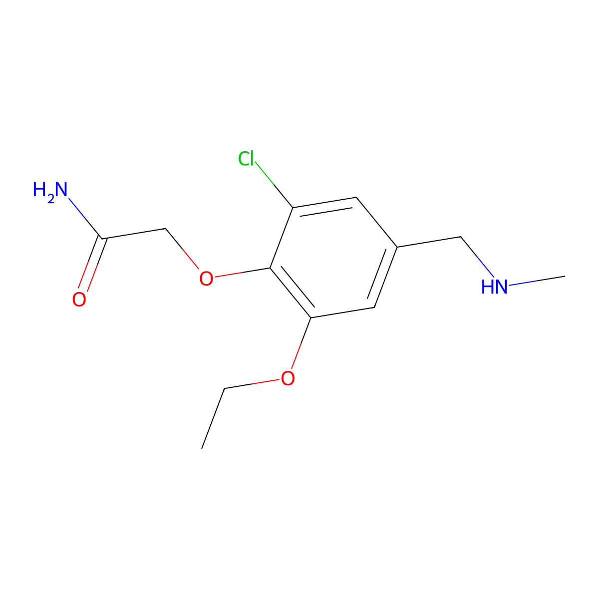 2-{2-Chloro-6-ethoxy-4-[(methylamino)methyl]phenoxy}acetamide molecular structure, CAS 861410-12-0