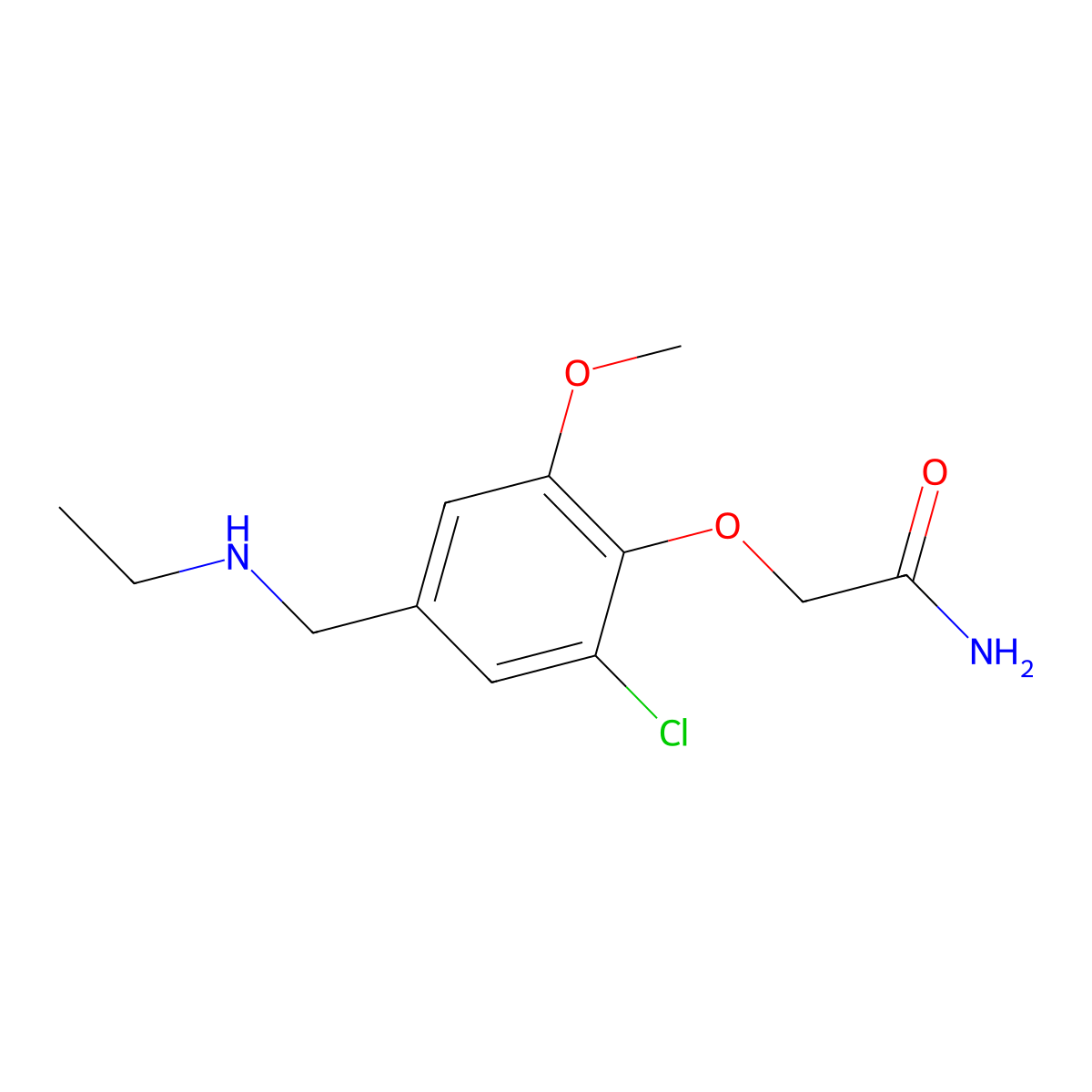 2-{2-Chloro-4-[(ethylamino)methyl]-6-methoxyphenoxy}acetamide molecular structure, CAS 861410-13-1