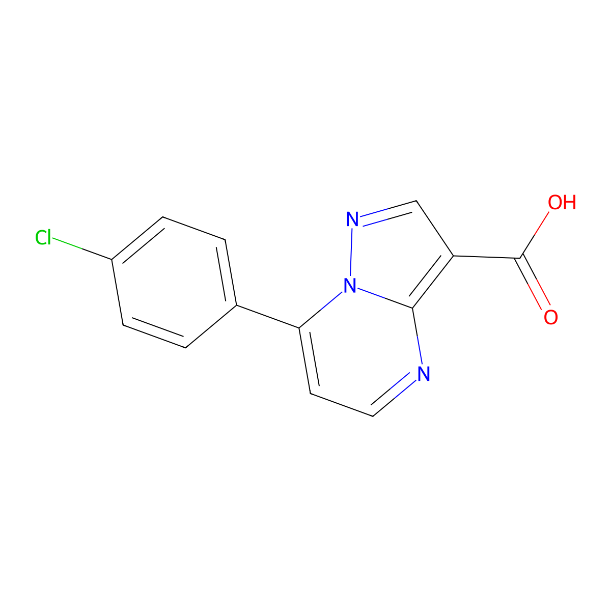 7-(4-Chlorophenyl)pyrazolo[1,5-a]pyrimidine-3-carboxylic acid molecular structure, CAS 861410-46-0