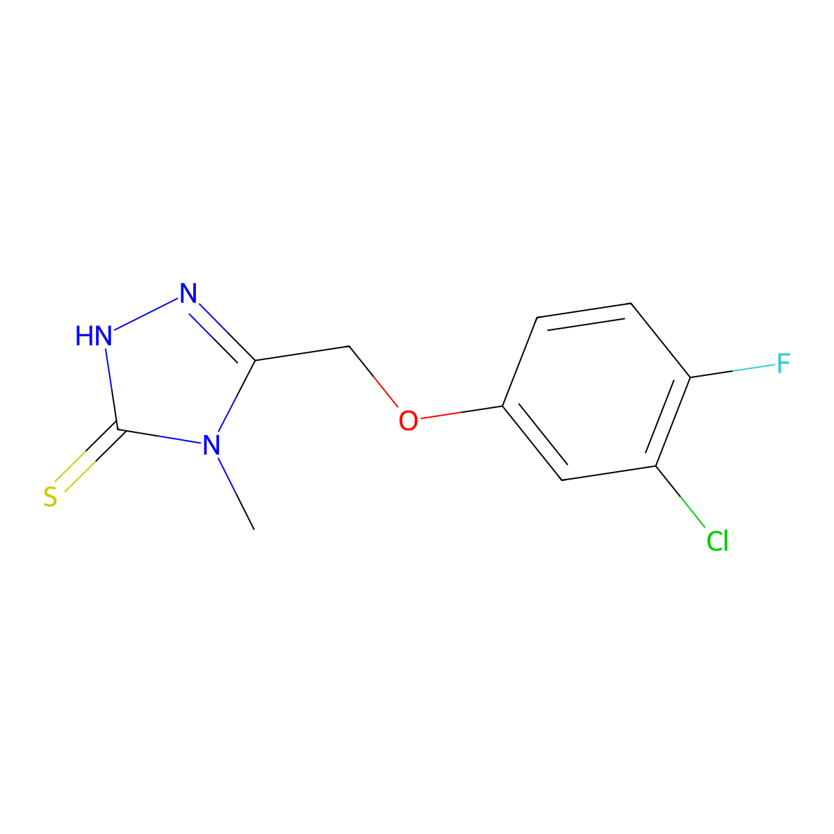 5-[(3-chloro-4-fluorophenoxy)methyl]-4-methyl-4H-1,2,4-triazole-3-thiol molecular structure, CAS 861410-48-2
