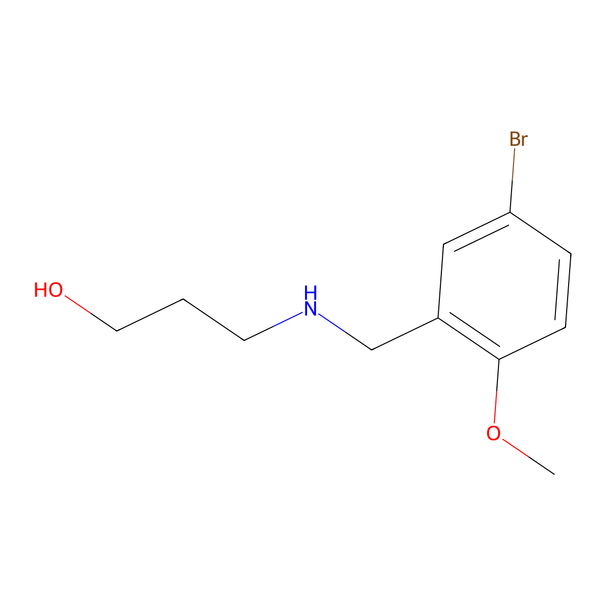 3-{[(5-Bromo-2-methoxyphenyl)methyl]amino}propan-1-ol molecular structure, CAS 861410-69-7
