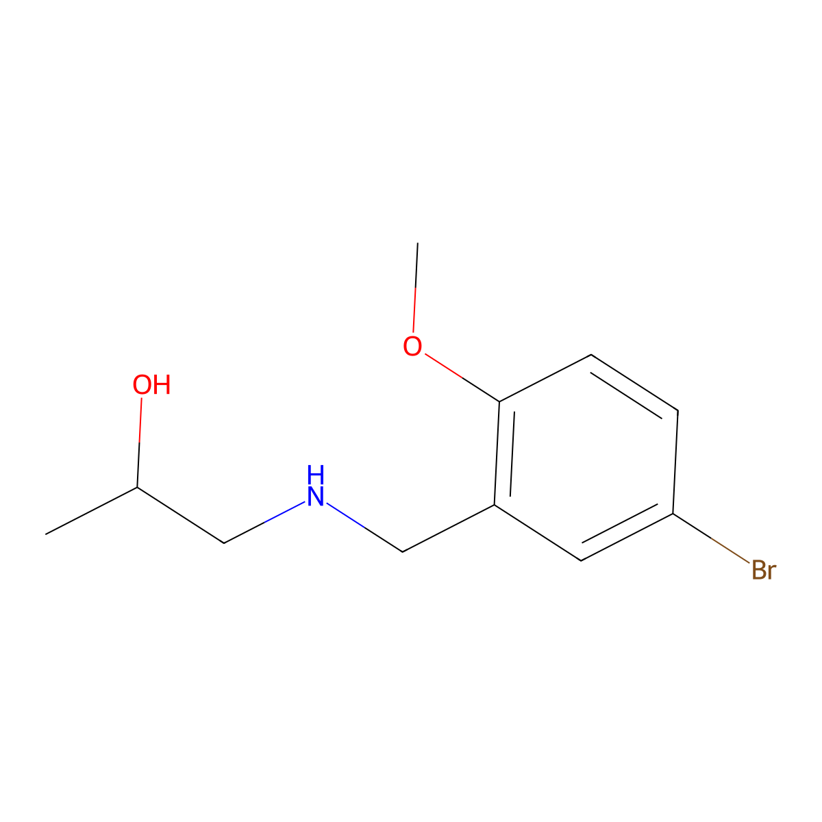 1-{[(5-Bromo-2-methoxyphenyl)methyl]amino}propan-2-OL molecular structure, CAS 861410-70-0