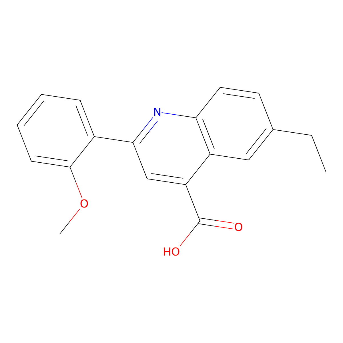 6-Ethyl-2-(2-methoxyphenyl)quinoline-4-carboxylic acid molecular structure, CAS 861412-38-6
