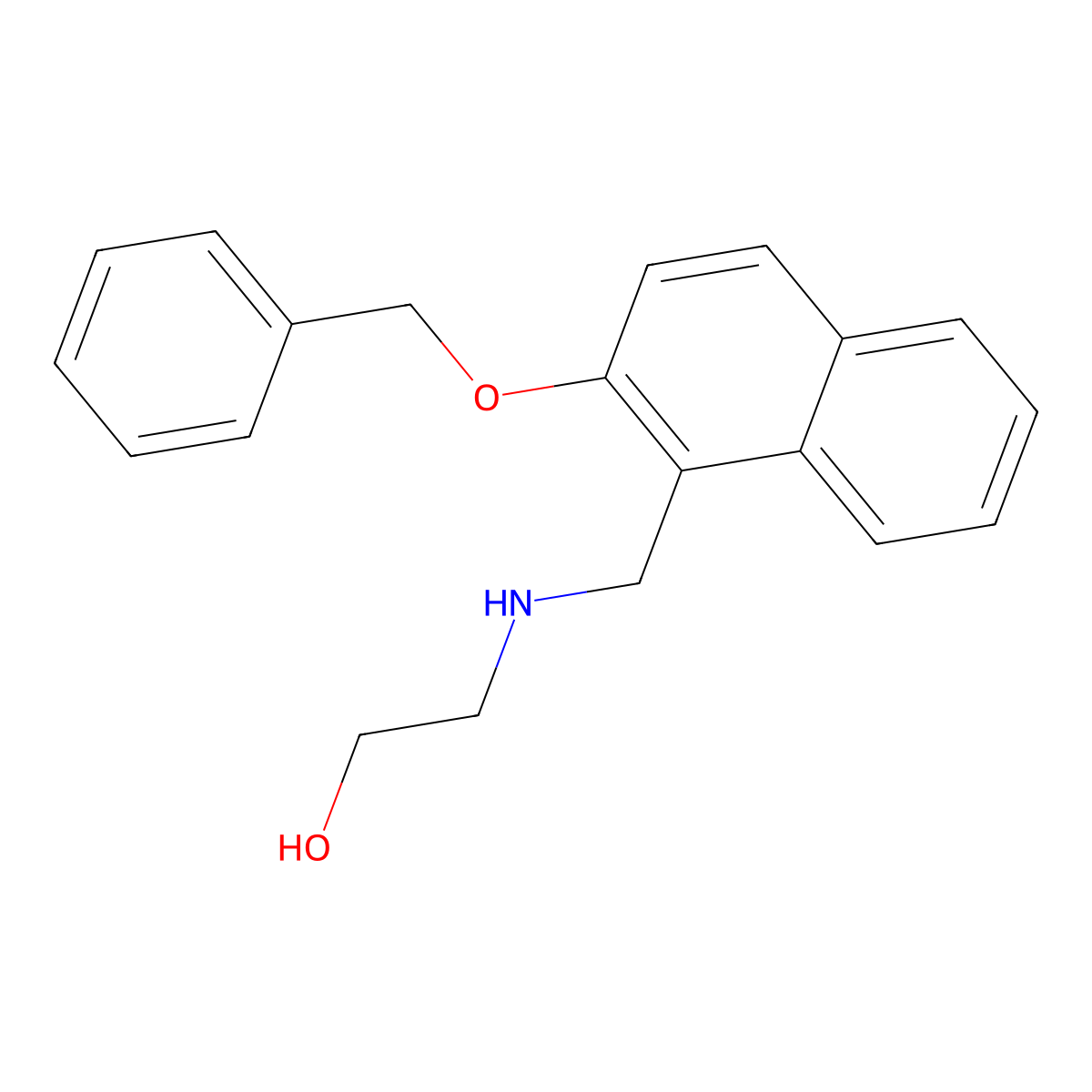 2-[(2-Phenylmethoxynaphthalen-1-yl)methylamino]ethanol molecular structure, CAS 861412-62-6
