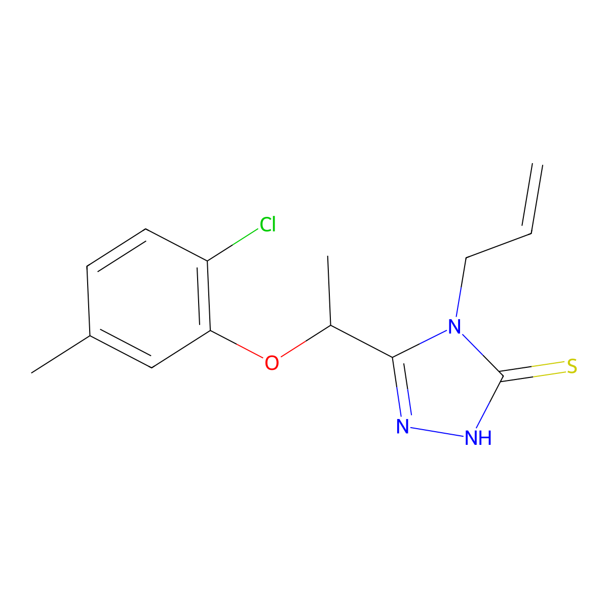 4-allyl-5-[1-(2-chloro-5-methylphenoxy)ethyl]-4H-1,2,4-triazole-3-thiol molecular structure, CAS 861414-05-3