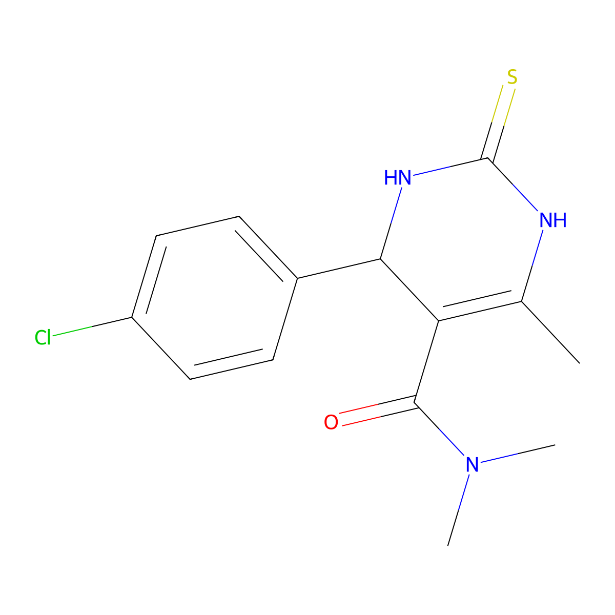 6-(4-chlorophenyl)-N,N,4-trimethyl-2-sulfanyl-1,6-dihydropyrimidine-5-carboxamide molecular structure, CAS 861414-06-4