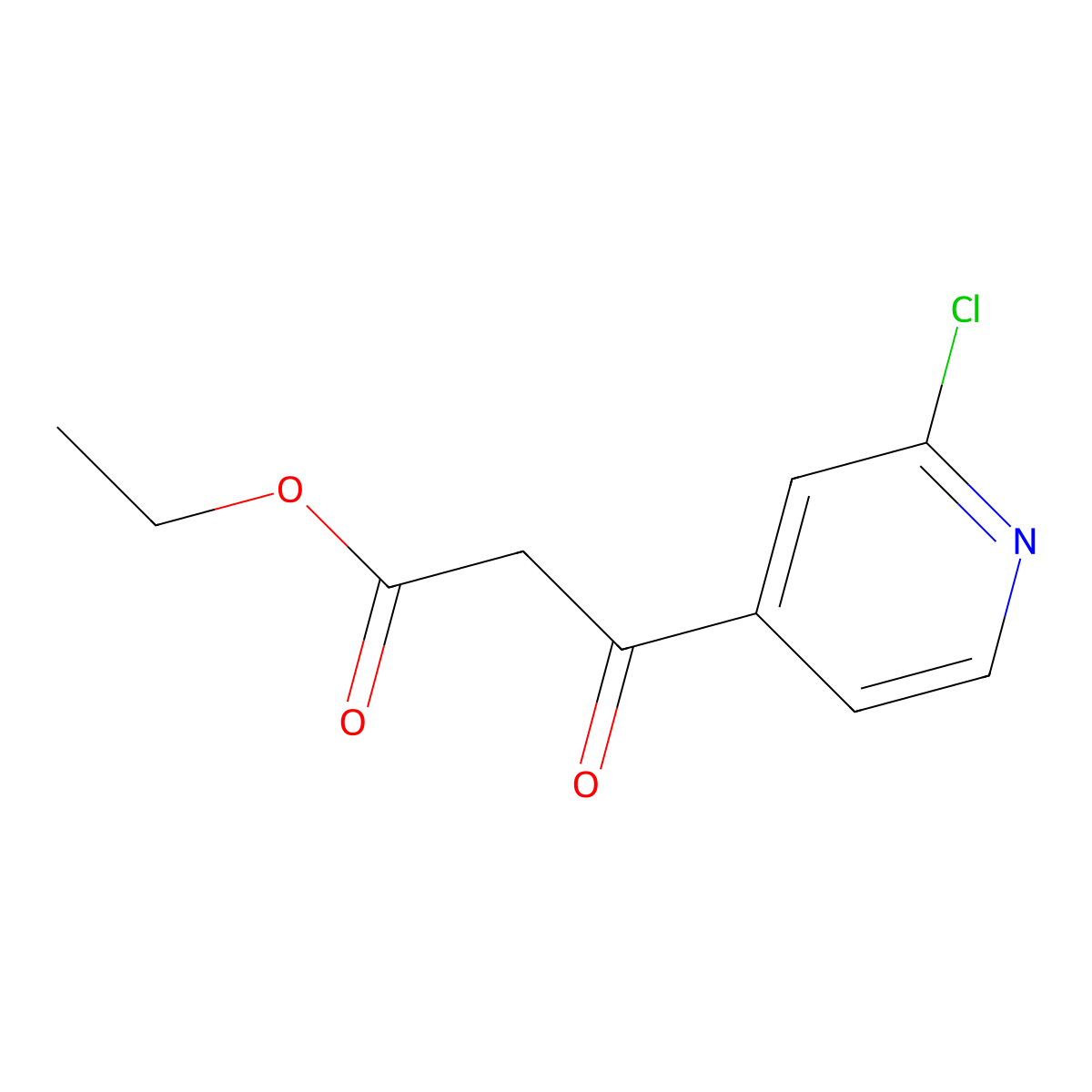 Ethyl 3-(2-chloropyridin-4-yl)-3-oxopropanoate molecular structure, CAS 861417-45-0