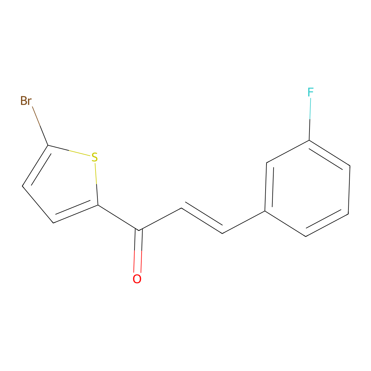 (E)-1-(5-bromothiophen-2-yl)-3-(3-fluorophenyl)prop-2-en-1-one molecular structure, CAS 861427-64-7