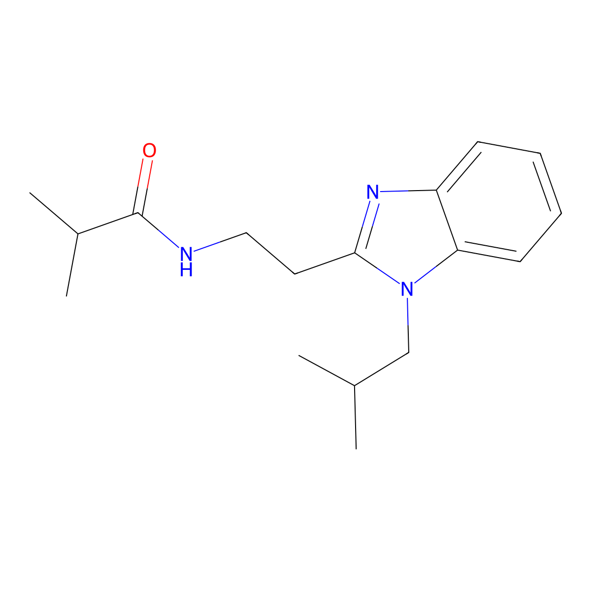 2-methyl-N-{2-[1-(2-methylpropyl)-1H-1,3-benzodiazol-2-yl]ethyl}propanamide molecular structure, CAS 861428-66-2