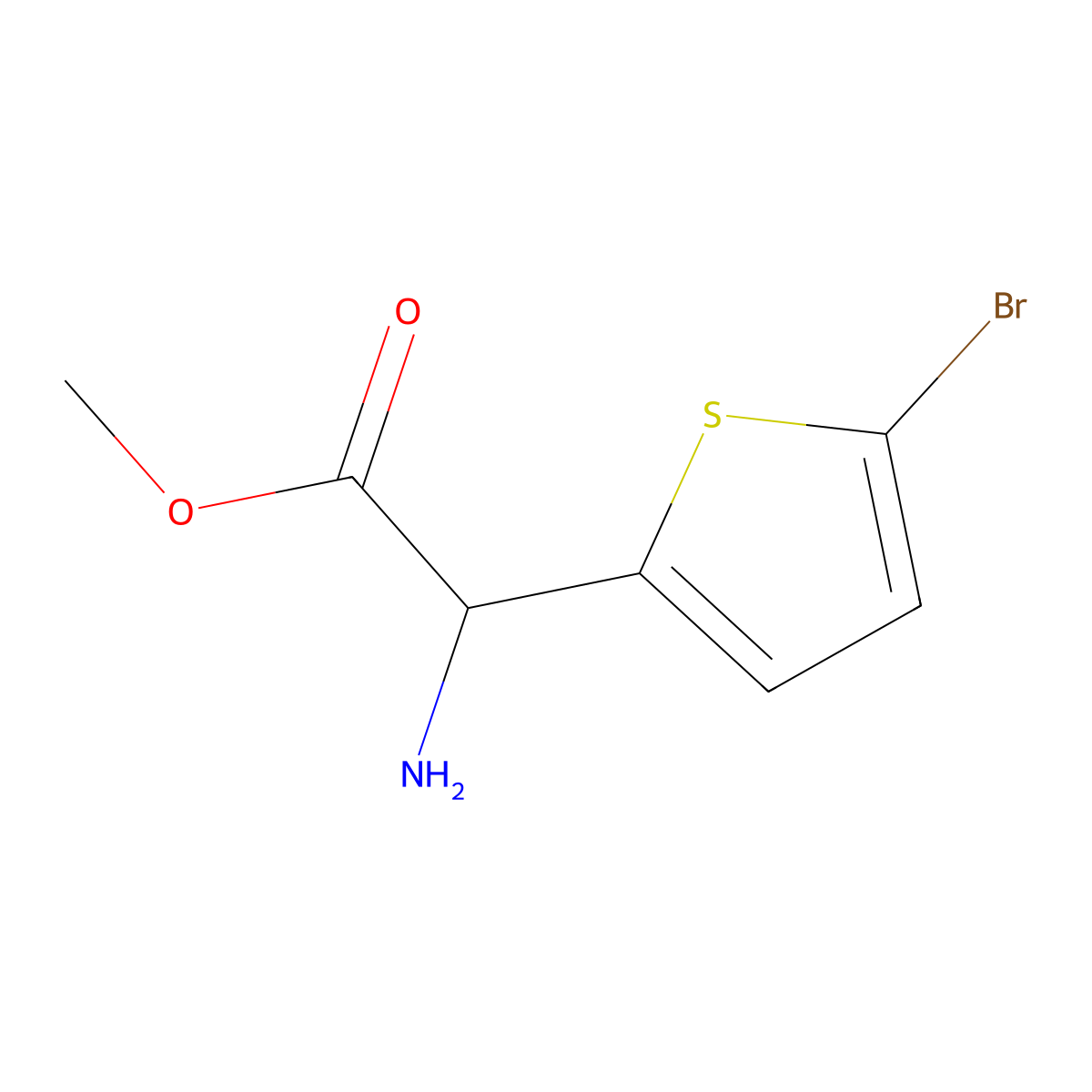Methyl 2-amino-2-(5-bromothiophen-2-yl)acetate molecular structure, CAS 861430-70-8