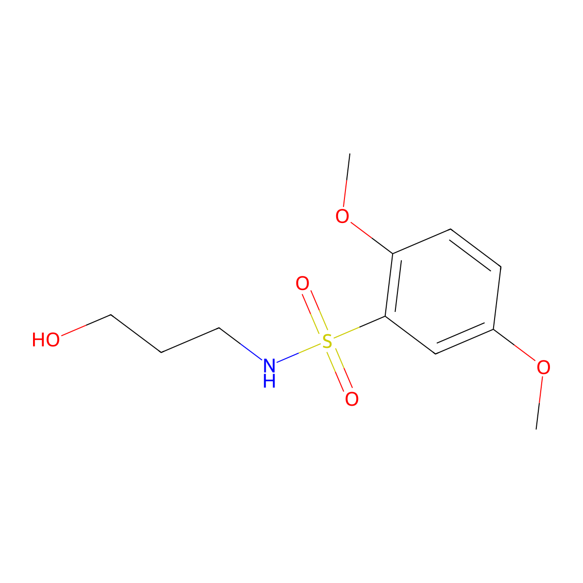 N-(3-hydroxypropyl)-2,5-dimethoxybenzenesulfonamide molecular structure, CAS 861433-07-0