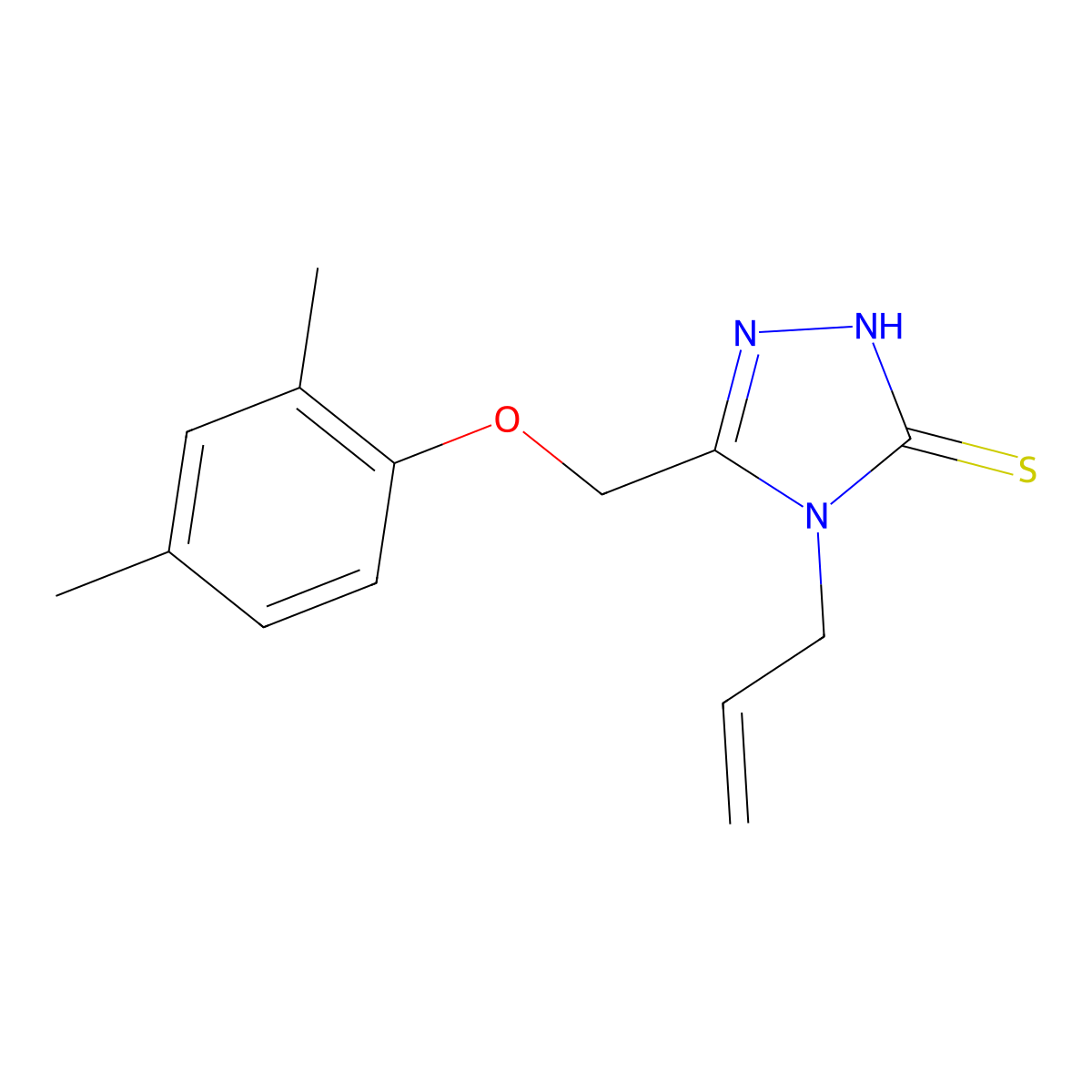 4-allyl-5-[(2,4-dimethylphenoxy)methyl]-4H-1,2,4-triazole-3-thiol molecular structure, CAS 861433-16-1