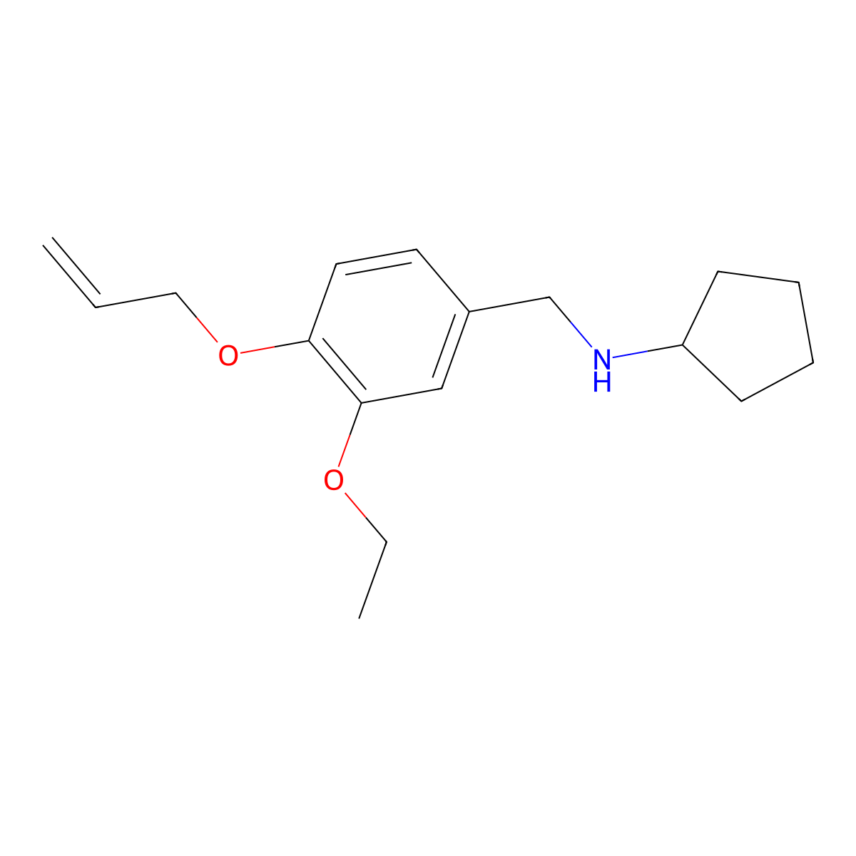 N-Cyclopentyl-3-ethoxy-4-(2-propen-1-yloxy)benzenemethanamine molecular structure, CAS 861433-18-3