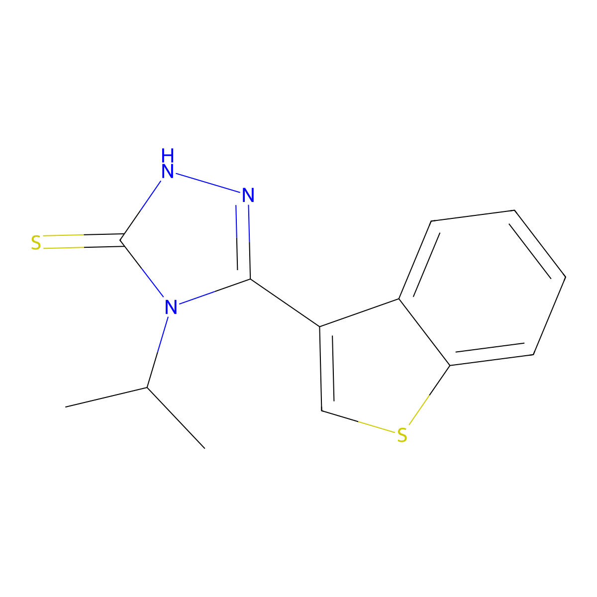 5-(1-benzothien-3-yl)-4-isopropyl-4H-1,2,4-triazole-3-thiol molecular structure, CAS 861433-23-0