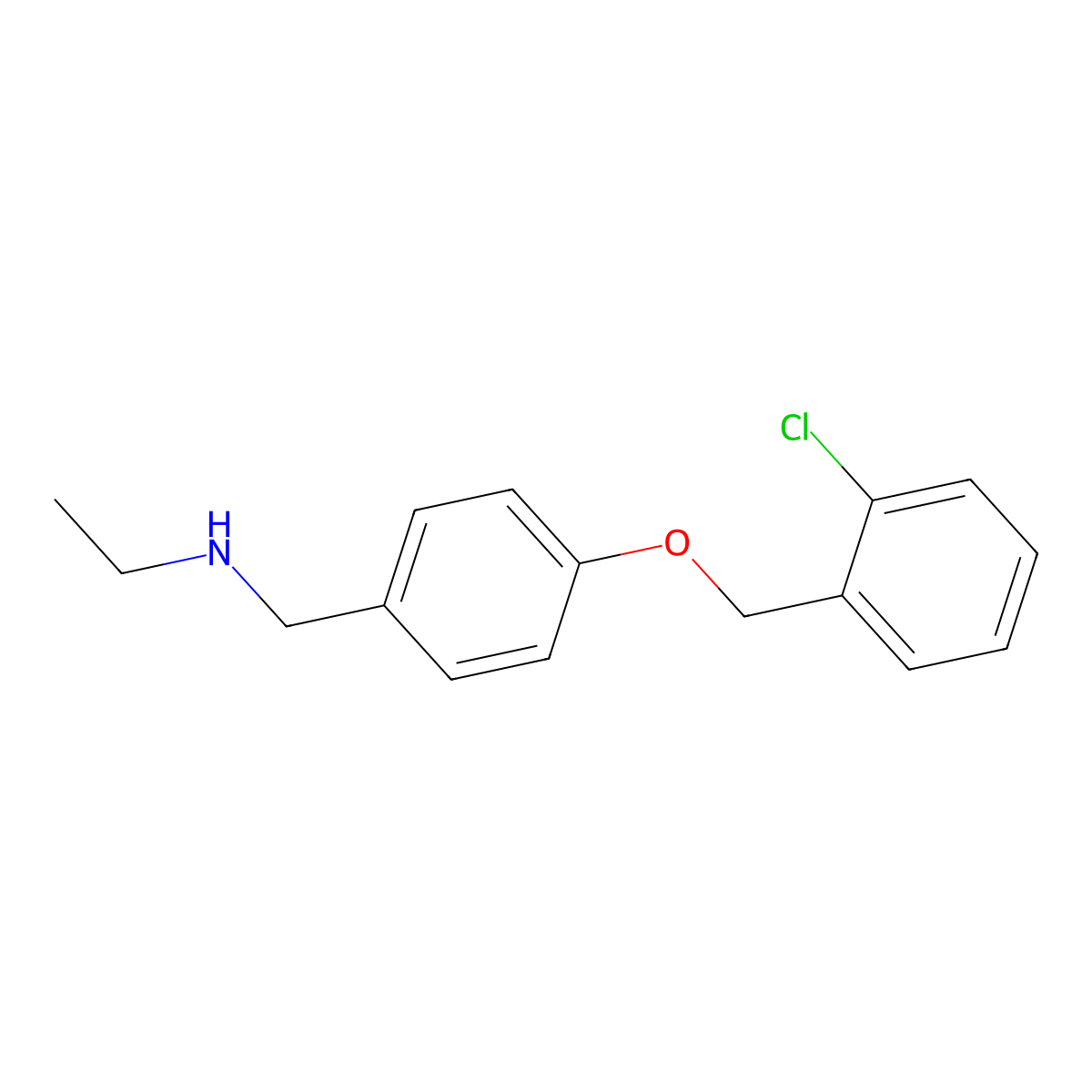 N-{4-[(2-chlorobenzyl)oxy]benzyl}-N-ethylamine molecular structure, CAS 861433-38-7