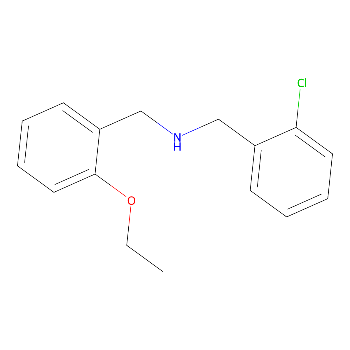 N-(2-chlorobenzyl)-N-(2-ethoxybenzyl)amine molecular structure, CAS 861433-42-3
