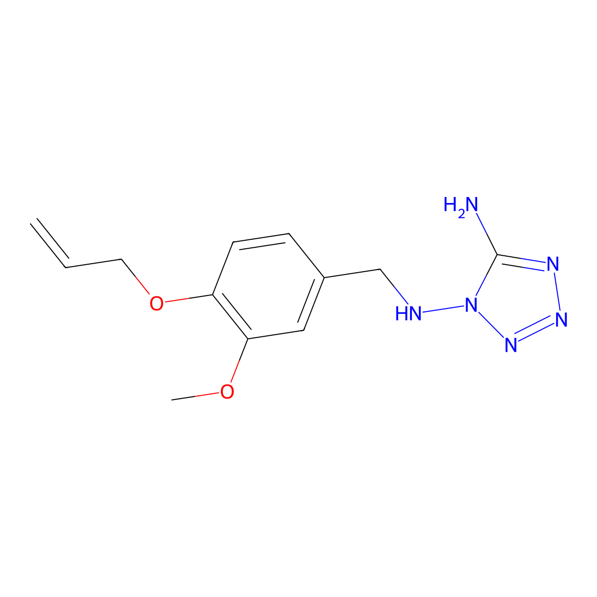 N-[4-(allyloxy)-3-methoxybenzyl]-N-(5-amino-1H-tetraazol-1-yl)amine molecular structure, CAS 861433-54-7