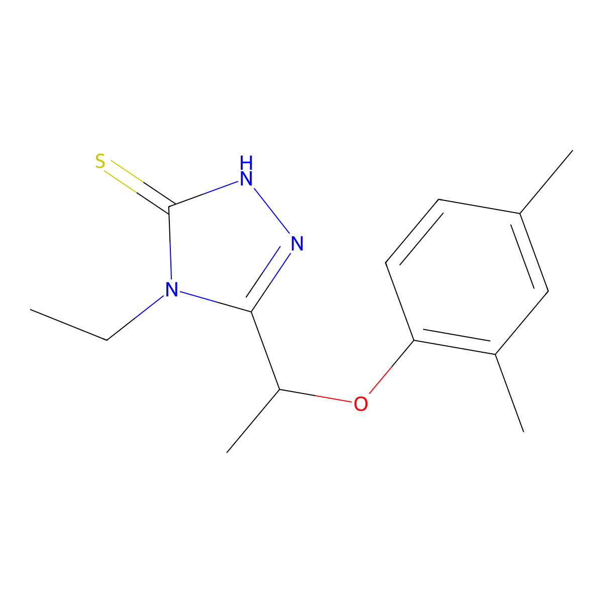5-[1-(2,4-dimethylphenoxy)ethyl]-4-ethyl-4H-1,2,4-triazole-3-thiol molecular structure, CAS 861434-27-7