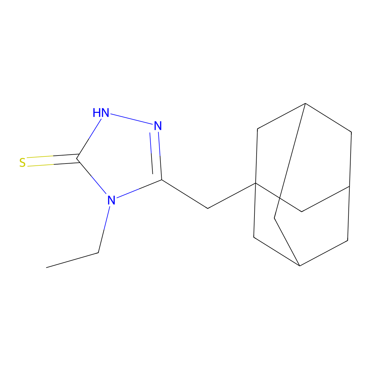 5-(1-adamantylmethyl)-4-ethyl-4H-1,2,4-triazole-3-thiol molecular structure, CAS 861434-34-6