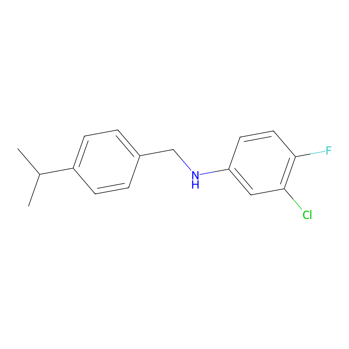 3-Chloro-4-fluoro-N-(4-isopropylbenzyl)aniline molecular structure, CAS 861434-42-6