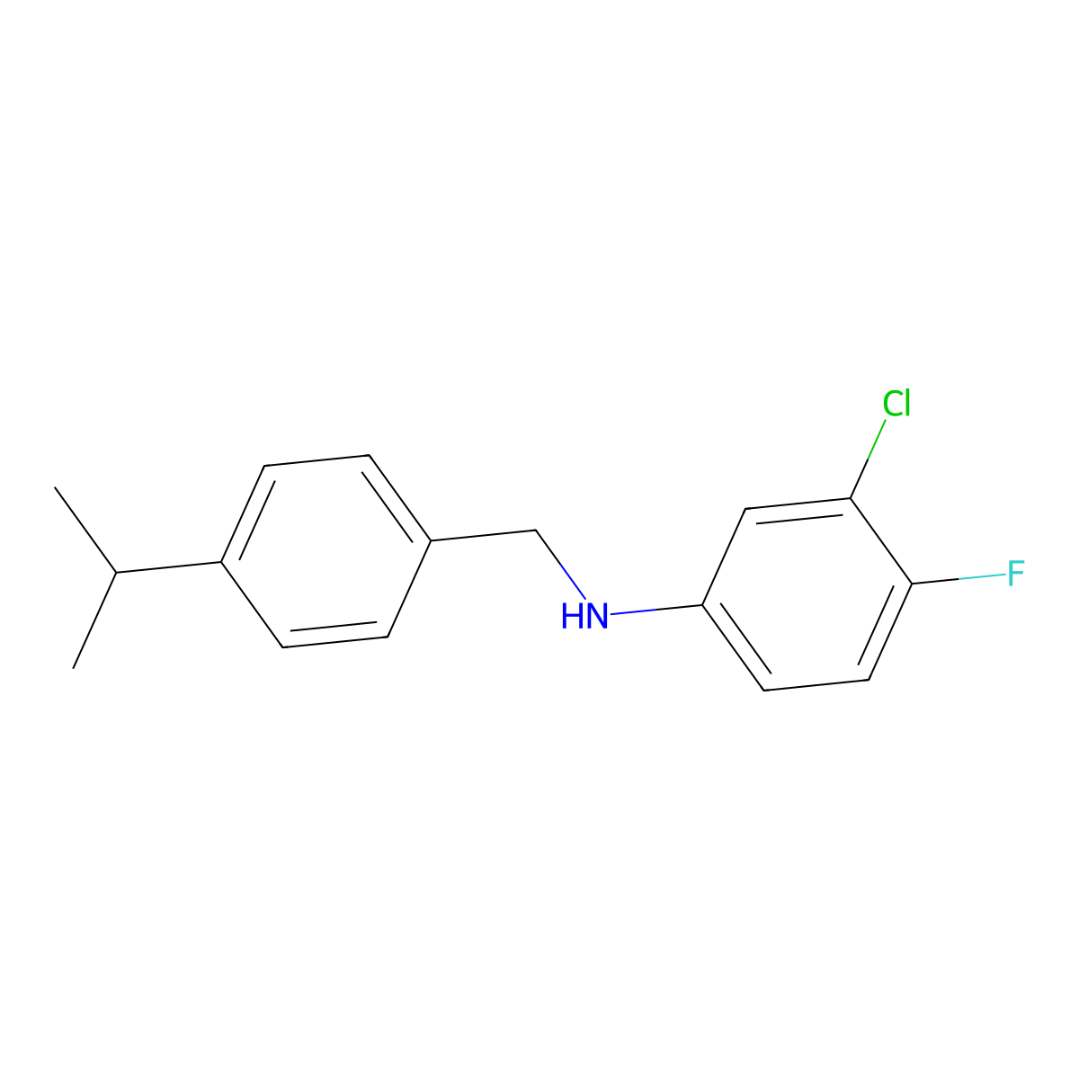 3-Chloro-4-fluoro-N-(4-isopropylbenzyl)aniline molecular structure, CAS 861434-42-6