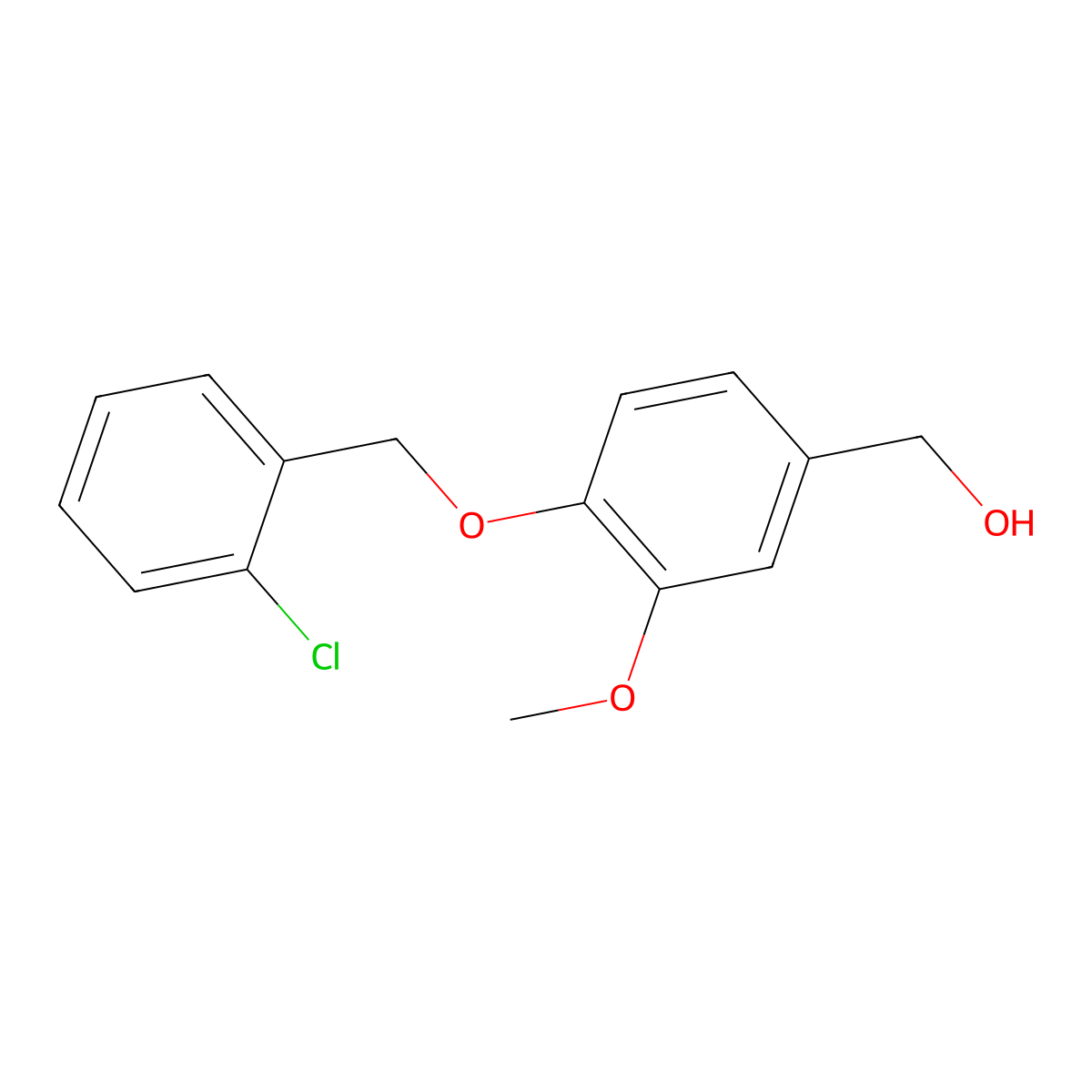 {4-[(2-Chlorobenzyl)oxy]-3-methoxyphenyl}methanol molecular structure, CAS 861435-02-1