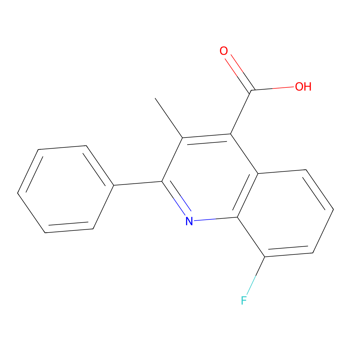 8-Fluoro-3-methyl-2-phenylquinoline-4-carboxylic acid molecular structure, CAS 861438-77-9