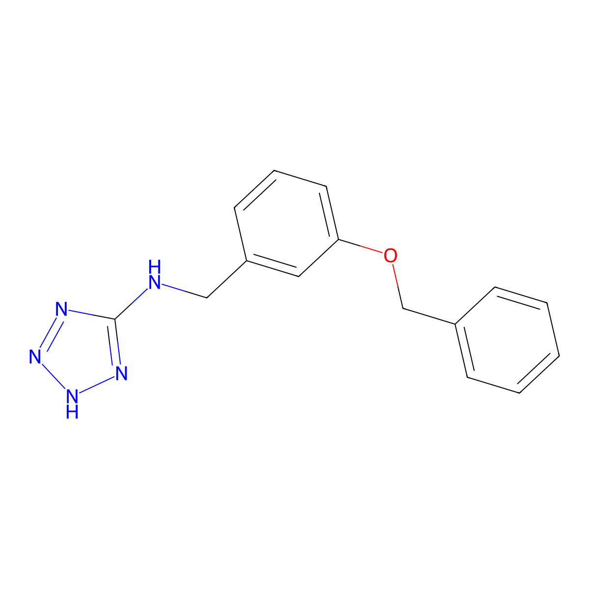 N-[(3-phenylmethoxyphenyl)methyl]-2H-tetrazol-5-amine molecular structure, CAS 861438-97-3