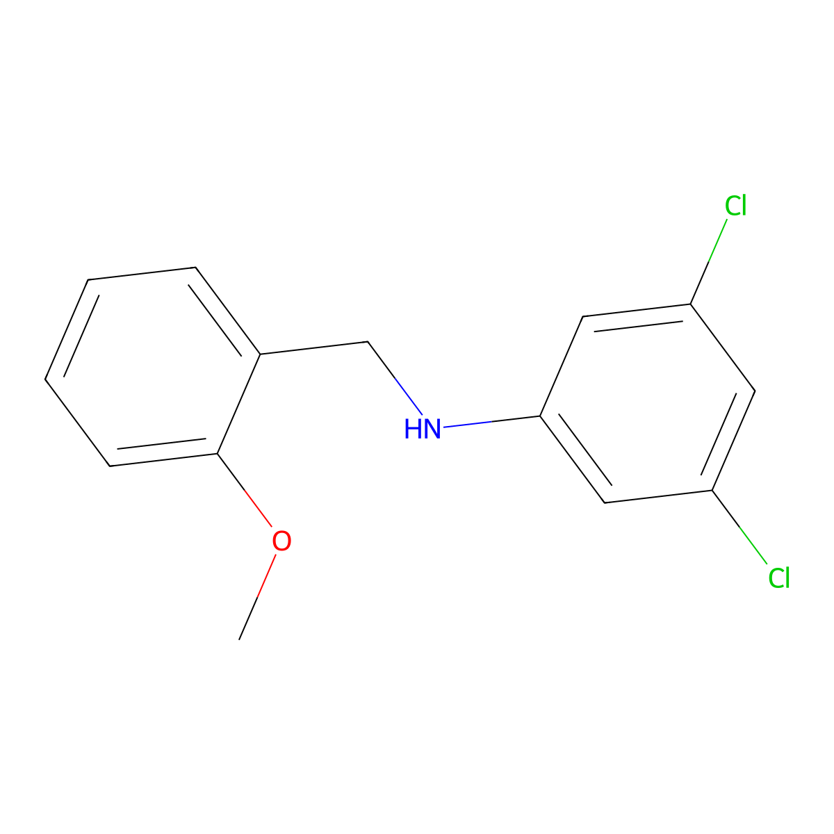 3,5-dichloro-N-[(2-methoxyphenyl)methyl]aniline molecular structure, CAS 861439-45-4