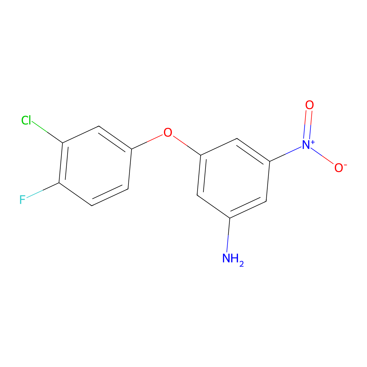 3-(3-Chloro-4-fluorophenoxy)-5-nitroaniline molecular structure, CAS 861440-00-8