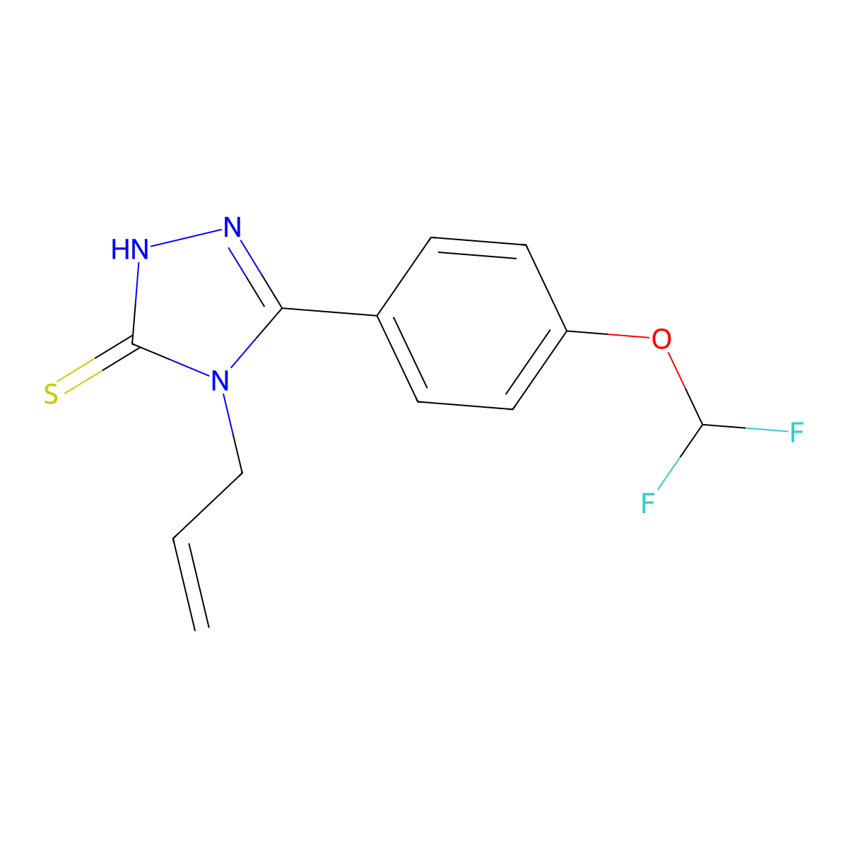 4-allyl-5-[4-(difluoromethoxy)phenyl]-4H-1,2,4-triazole-3-thiol molecular structure, CAS 861440-09-7