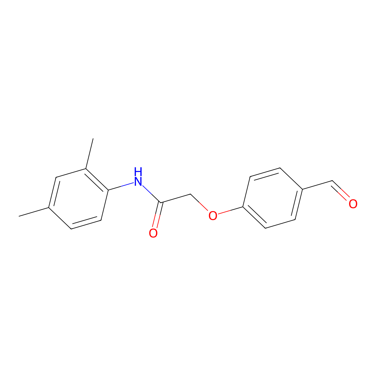 N-(2,4-dimethylphenyl)-2-(4-formylphenoxy)acetamide molecular structure, CAS 861440-17-7