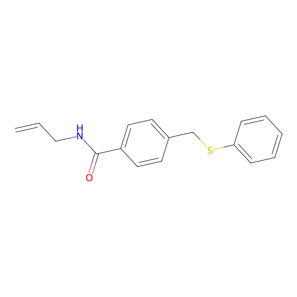 4-(phenylsulfanylmethyl)-N-prop-2-enylbenzamide molecular structure, CAS 861440-51-9