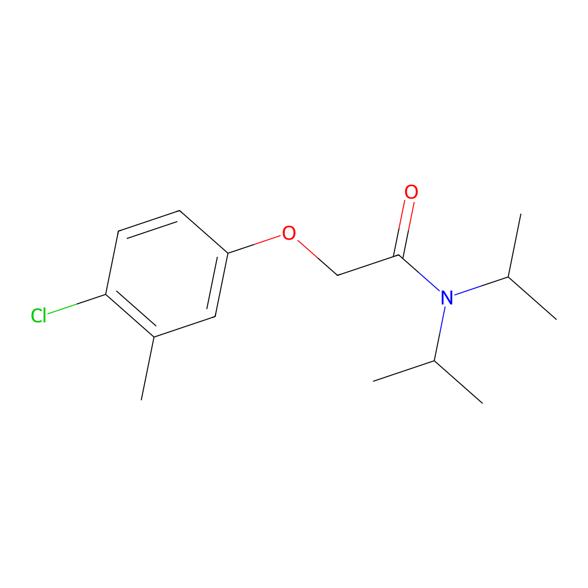 2-(4-chloro-3-methylphenoxy)-N,N-di(propan-2-yl)acetamide molecular structure, CAS 861440-76-8