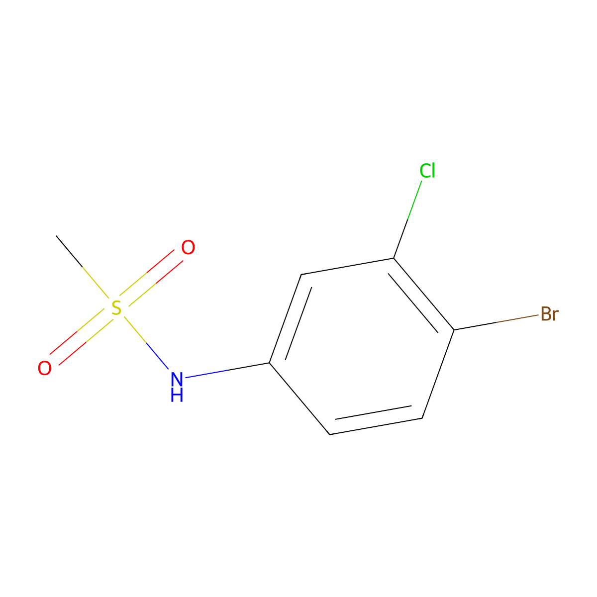 N-(4-bromo-3-chlorophenyl)methanesulfonamide molecular structure, CAS 861442-05-9