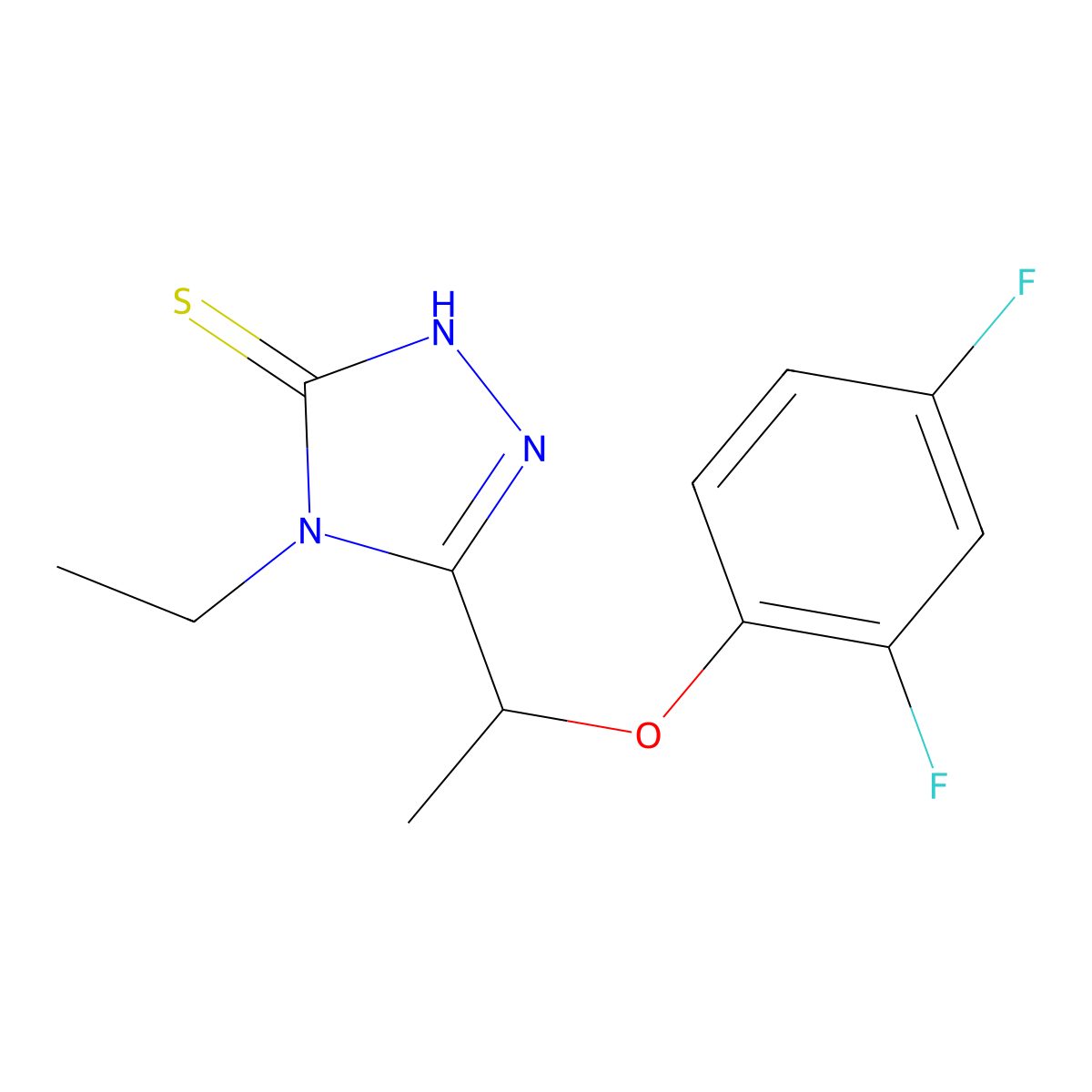 5-[1-(2,4-difluorophenoxy)ethyl]-4-ethyl-4H-1,2,4-triazole-3-thiol molecular structure, CAS 861442-38-8