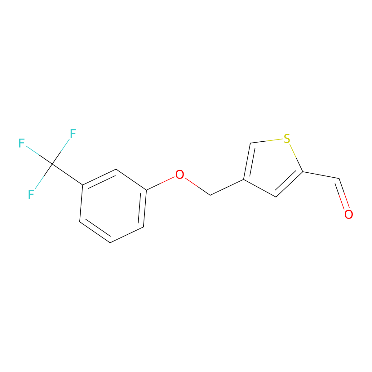 4-((3-(Trifluoromethyl)phenoxy)methyl)thiophene-2-carbaldehyde molecular structure, CAS 861442-92-4