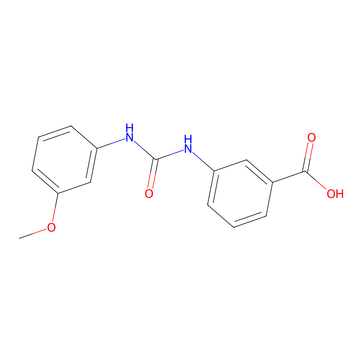 3-[[(3-Methoxyanilino)-oxomethyl]amino]benzoic acid molecular structure, CAS 861442-94-6