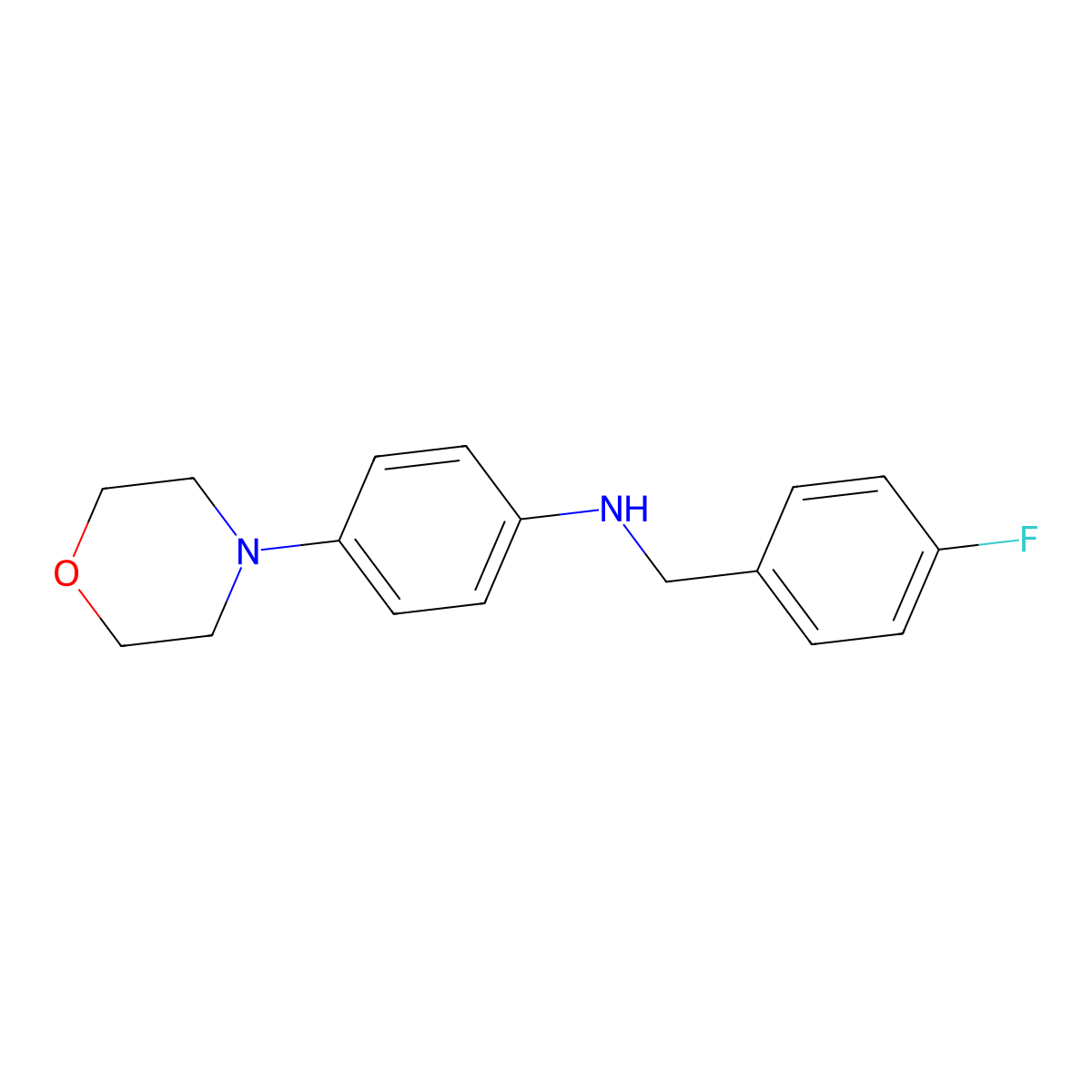 N-[(4-fluorophenyl)methyl]-4-morpholin-4-ylaniline molecular structure, CAS 861443-07-4