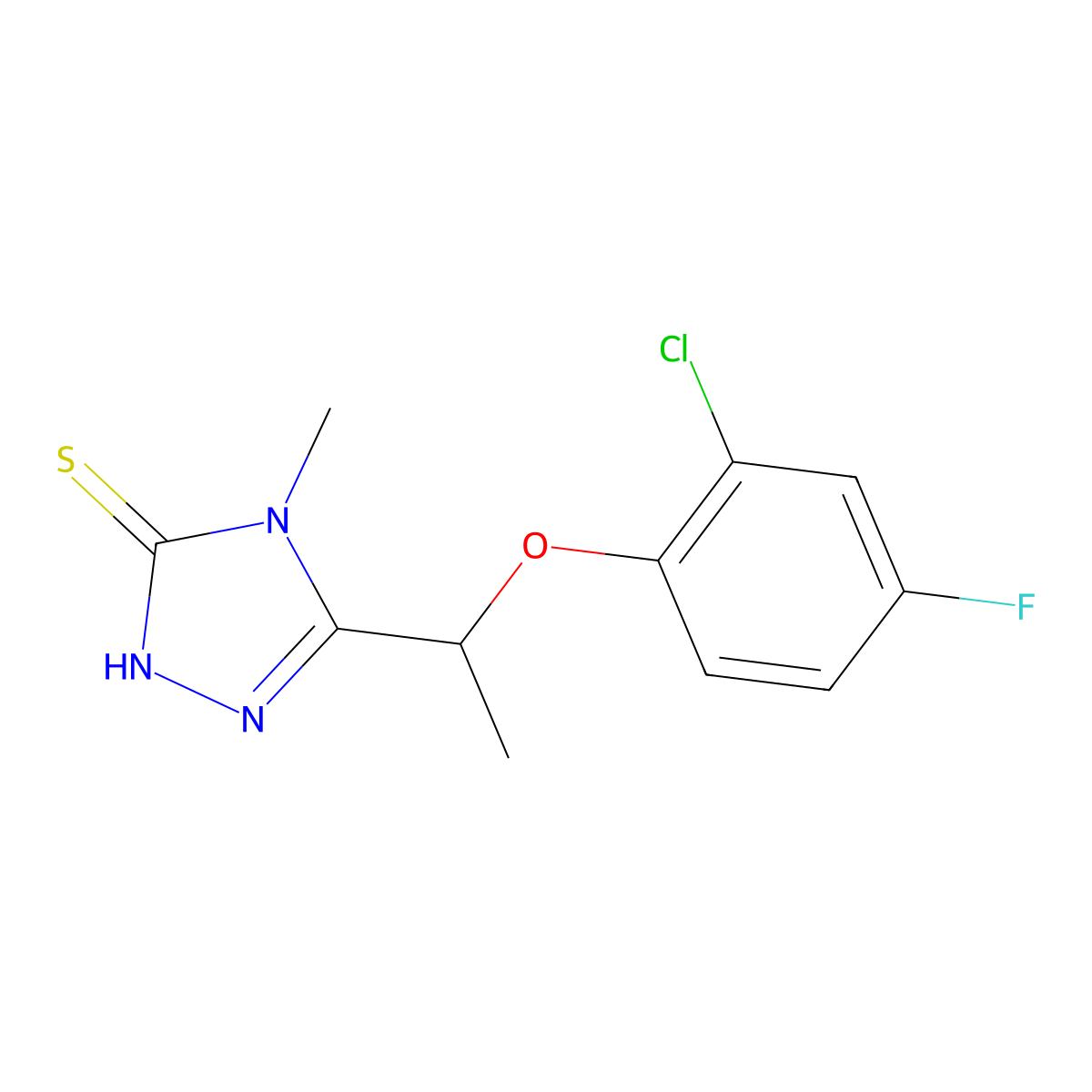 5-[1-(2-chloro-4-fluorophenoxy)ethyl]-4-methyl-4H-1,2,4-triazole-3-thiol molecular structure, CAS 861444-13-5