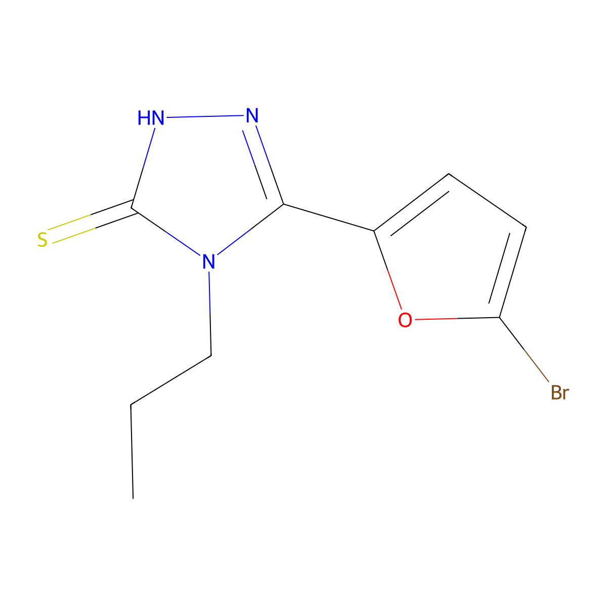 5-(5-bromo-2-furyl)-4-propyl-4H-1,2,4-triazole-3-thiol molecular structure, CAS 861444-26-0