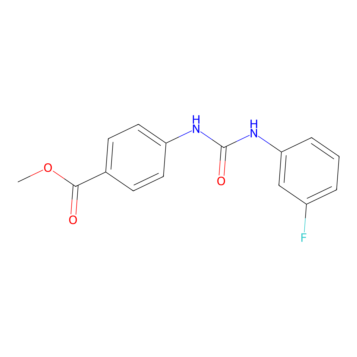 Methyl 4-[(3-fluorophenyl)carbamoylamino]benzoate molecular structure, CAS 861444-36-2