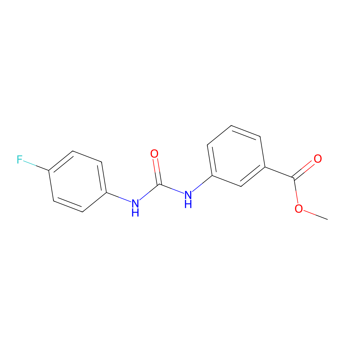 Methyl 3-{[(4-fluorophenyl)carbamoyl]amino}benzoate molecular structure, CAS 861444-41-9